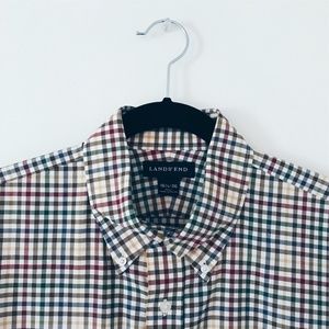 Lands End Men's Multicolored Checked Dress Shirt